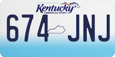 KY license plate 674JNJ