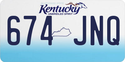 KY license plate 674JNQ