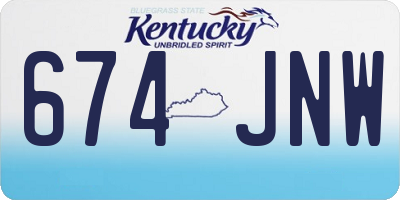 KY license plate 674JNW