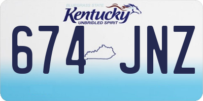 KY license plate 674JNZ