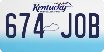KY license plate 674JOB