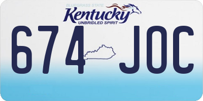 KY license plate 674JOC