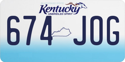 KY license plate 674JOG