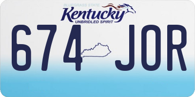 KY license plate 674JOR