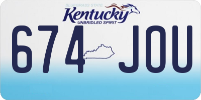 KY license plate 674JOU