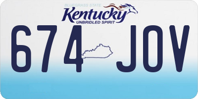 KY license plate 674JOV