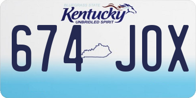 KY license plate 674JOX
