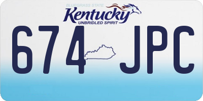 KY license plate 674JPC