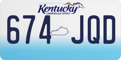 KY license plate 674JQD
