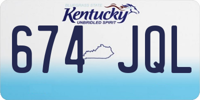 KY license plate 674JQL