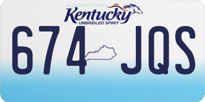 KY license plate 674JQS