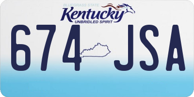 KY license plate 674JSA