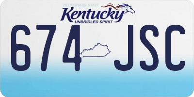 KY license plate 674JSC