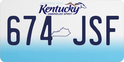 KY license plate 674JSF