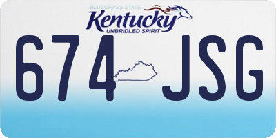 KY license plate 674JSG