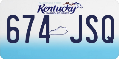 KY license plate 674JSQ