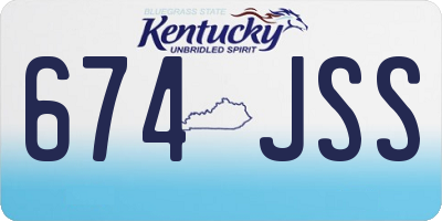 KY license plate 674JSS