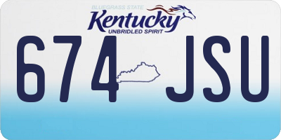 KY license plate 674JSU