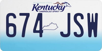 KY license plate 674JSW