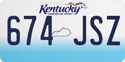 KY license plate 674JSZ