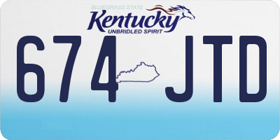 KY license plate 674JTD