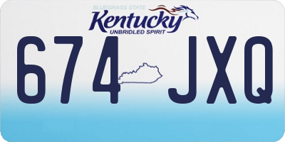 KY license plate 674JXQ