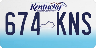KY license plate 674KNS