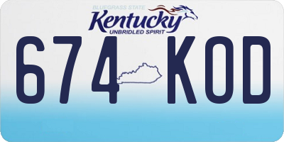 KY license plate 674KOD