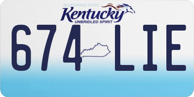 KY license plate 674LIE