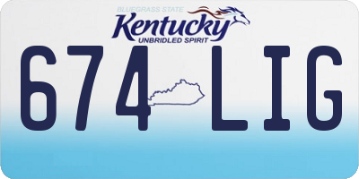 KY license plate 674LIG