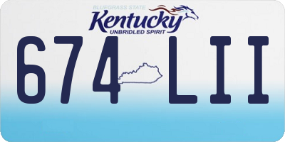 KY license plate 674LII