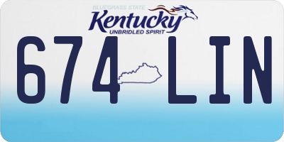KY license plate 674LIN