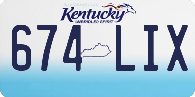 KY license plate 674LIX