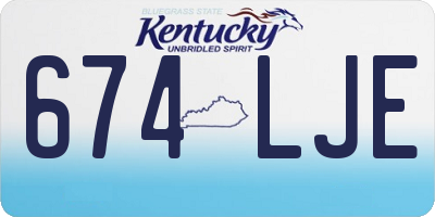 KY license plate 674LJE