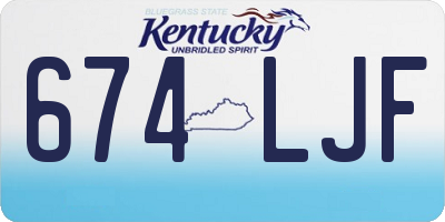 KY license plate 674LJF