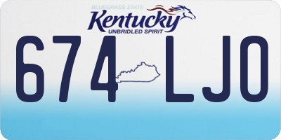 KY license plate 674LJO