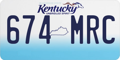 KY license plate 674MRC