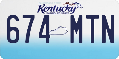 KY license plate 674MTN