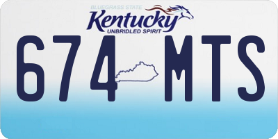 KY license plate 674MTS