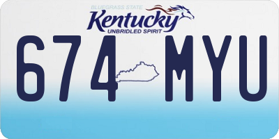 KY license plate 674MYU