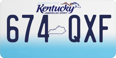 KY license plate 674QXF