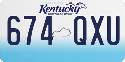 KY license plate 674QXU
