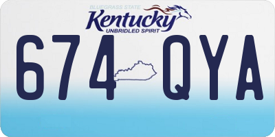 KY license plate 674QYA