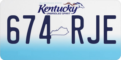 KY license plate 674RJE