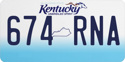 KY license plate 674RNA