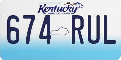 KY license plate 674RUL