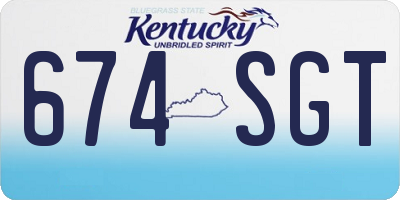 KY license plate 674SGT
