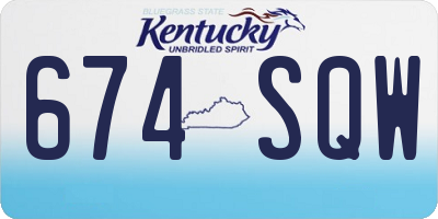 KY license plate 674SQW