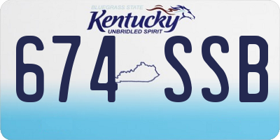 KY license plate 674SSB