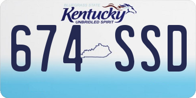 KY license plate 674SSD